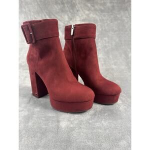 Sam Edelman Circus, Alie Spiced Red Platform Boots 8.5